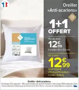 Carrefour Tex - oreiller anti-acariens offre