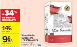 Carrefour Les sonnailles - vin de l'union européenne offre