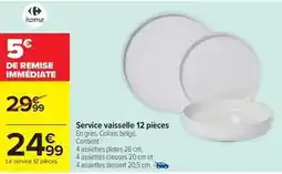 Carrefour Carrefour - service vaisselle 12 pièces offre