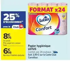 Carrefour Lotus - papier hygiénique offre