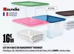 L'incroyable Sundis - lot de 4 bacs de rangement viewbox offre