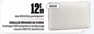 L'incroyable Oreiller mémoire de forme offre