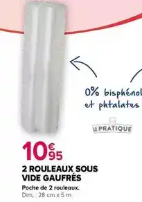 Kiriel Le pratique - 2 rouleaux sous vide gaufrés offre