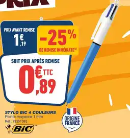 Bureau Vallée BIC Stylo 4 couleurs offre