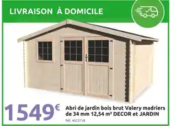 Mr Bricolage DECOR et JARDIN Abri de jardin bois brut Valery offre