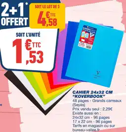 Bureau Vallée KOVERBOOK Cahier 24x32 cm offre