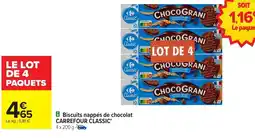 Carrefour Biscuits nappés de chocolat carrefour classic' offre