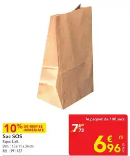 METRO Sac sos papier kraft. offre