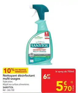 METRO SANYTOL Nettoyant désinfectant multi-usages offre