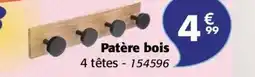 La Foir'Fouille Patère bois 4 têtes offre