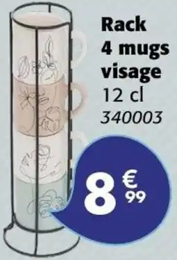 La Foir'Fouille Rack 4 mugs visage offre