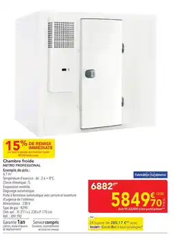METRO METRO PROFESSIONAL Chambre froide offre
