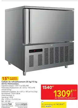 METRO METRO PROFESSIONAL Cellule de refroidissement offre
