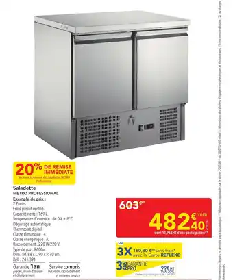 METRO METRO PROFESSIONAL Saladette offre