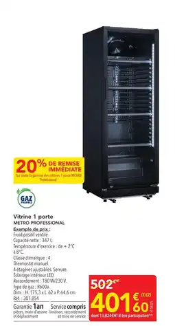 METRO METRO PROFESSIONAL Vitrine 1 porte offre