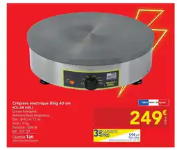 METRO ROLLER GRILL Crêpière électrique Bilig offre
