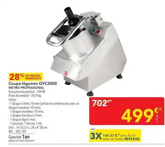 METRO METRO PROFESSIONAL Coupe-légumes GVC2000 offre
