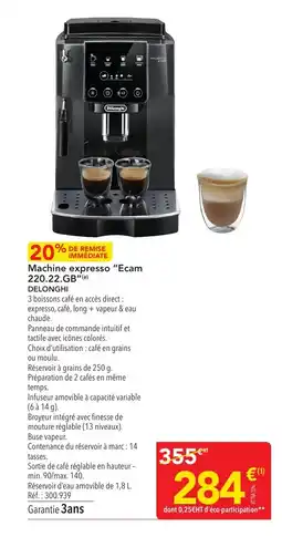 METRO DELONGHI Machine expresso Ecam 220.22.GB offre