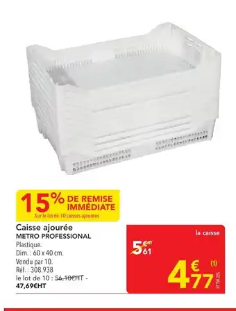 METRO METRO PROFESSIONAL Caisse ajourée offre
