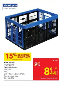 METRO Box pliant offre