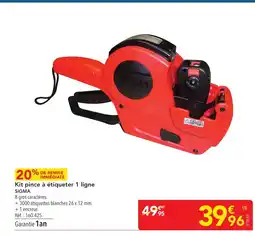 METRO SIGMA Kit pince à étiqueter 1 ligne offre