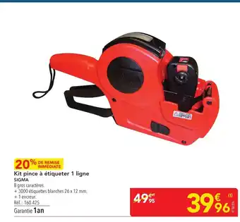 METRO SIGMA Kit pince à étiqueter 1 ligne offre