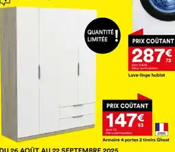 BUT Armoire 4 portes 2 tiroirs Ghost offre