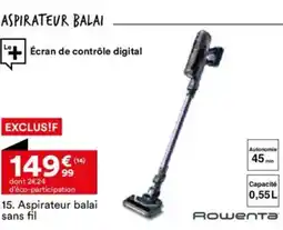 BUT ROWENTA Aspirateur balai sans fil offre