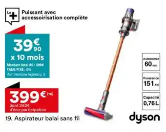 BUT DYSON Aspirateur balai sans fil offre