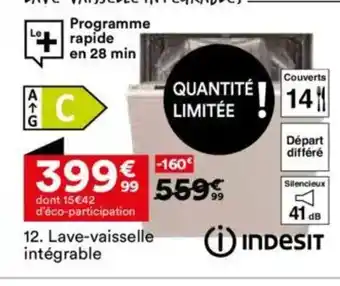 BUT INDESIT Lave-vaisselle intégrable offre