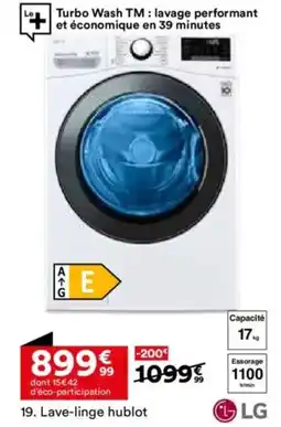 BUT LG Lave-linge hublot offre