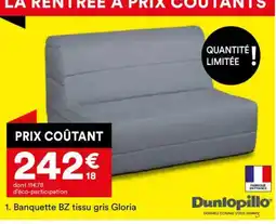 BUT Banquette BZ tissu gris Gloria offre