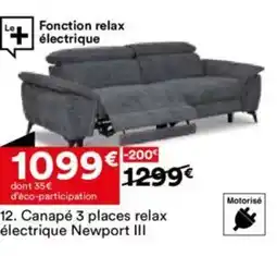 BUT Canapé 3 places relax électrique Newport III offre