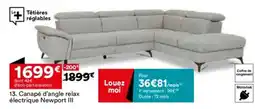 BUT Canapé d'angle relax électrique Newport III offre