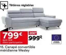 BUT Canapé convertible méridienne Wesley offre