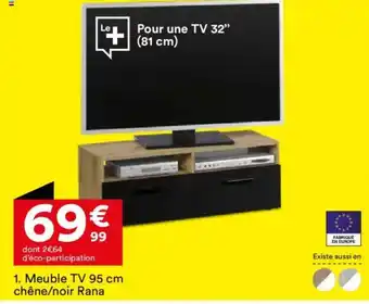BUT Meuble TV chêne/noir Rana offre