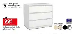 BUT Commode 3 tiroirs blanc mat Best offre