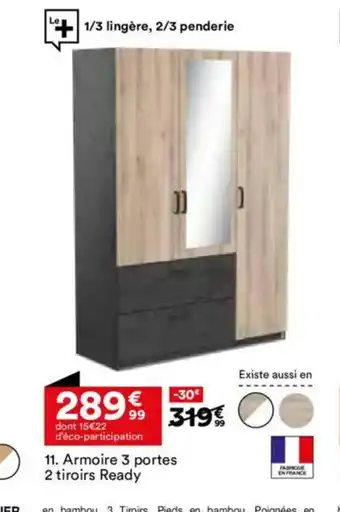 BUT Armoire 3 portes 2 tiroirs Ready offre