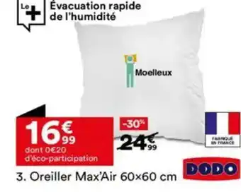 BUT DODO Oreiller Max’Air offre
