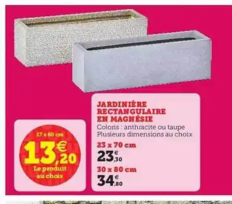 Super U Jardinière Rectangulaire En Magnésie offre