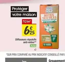 Les Comptoirs de la Bio ARIES Diffuseurs répulsifs anti-mites offre