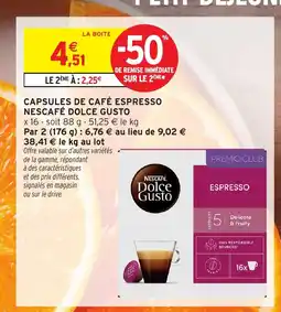 Intermarché Hyper NESCAFÉ DOLCE GUSTO Capsules de café espresso offre