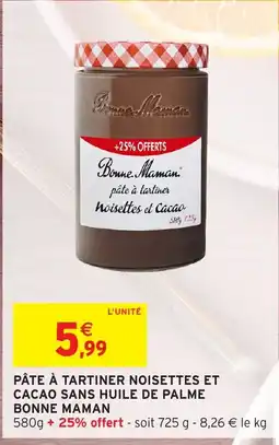 Intermarché Hyper BONNE MAMAN Pâte à tartiner noisettes et cacao sans huile de palme offre