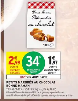 Intermarché Hyper BONNE MAMAN Petits marbrés au chocolat offre