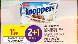 Intermarché Hyper KNOPPERS Gaufrettes lait-noisettes offre