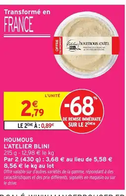 Intermarché Hyper L'ATELIER BLINI Houmous offre