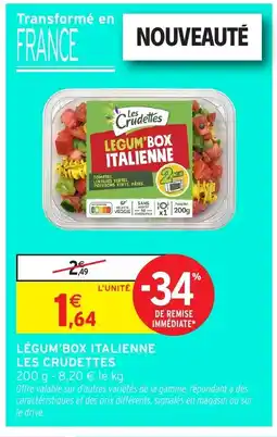 Intermarché Hyper LES CRUDETTES Légum'box italienne offre