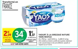 Intermarché Hyper Yaourt à la grecque nature yaos nestlé offre
