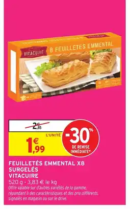 Intermarché Hyper VITACUIRE Feuilletés emmental x8 surgelés offre