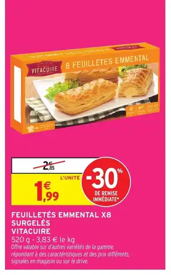 Intermarché Hyper VITACUIRE Feuilletés emmental x8 surgelés offre